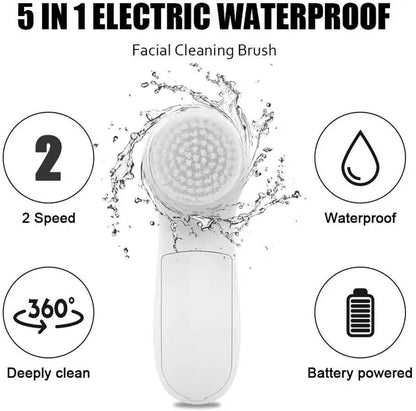 Brosse de Visage 5 en 1 – L’outil Beauté Tout-en-Un pour une Peau Lumineuse